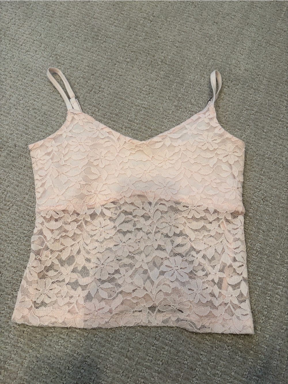 Hollister Pale Pink Lace Adjustable Tank Top